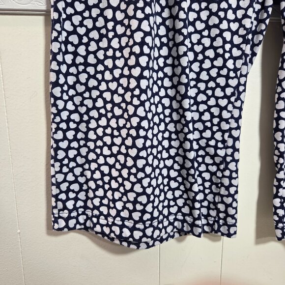 Lands' End Extra Large Navy Blue White Hearts Pull On Drawstring Lounge Pants - Picture 4 of 8